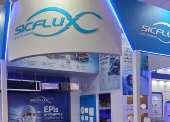 Estande da Sicflux na Hospitalar, que acontece na São Paulo Expo