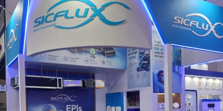 Estande da Sicflux na Hospitalar, que acontece na São Paulo Expo