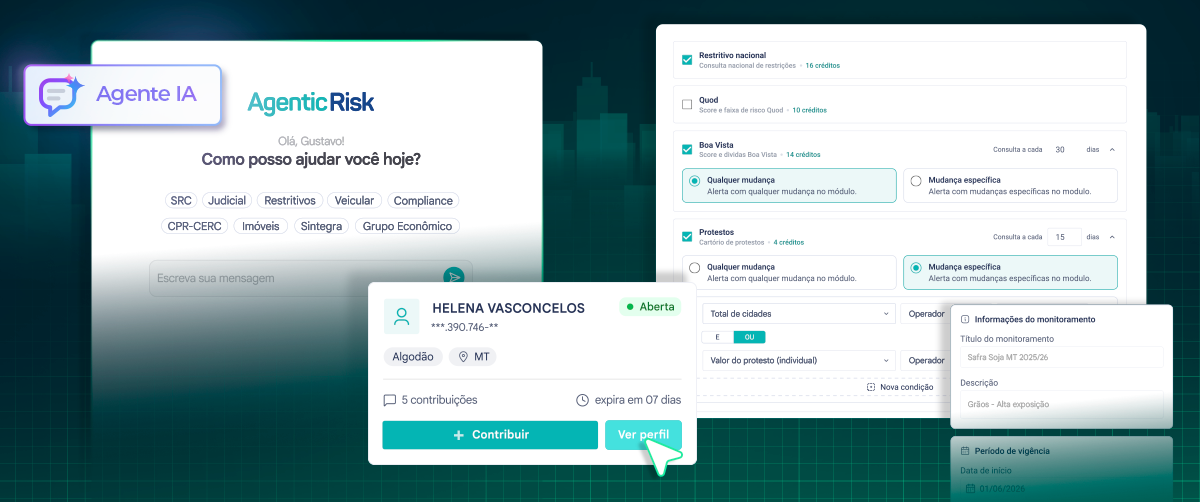 Novos módulos do AgRisk fazem parte da infraestrutura de decisão de crédito.