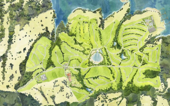 Masterplan da Fazenda do Lago: 3 milhões de m² organizados em quatro clubes autorais às margens do Lago Corumbá IV.