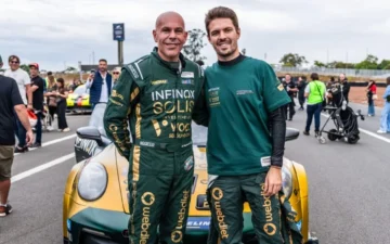 Marcos Regadas e Felipe Drugovich com o Porsche #17 no grid do Autódromo Internacional Nelson Piquet, em Brasília.