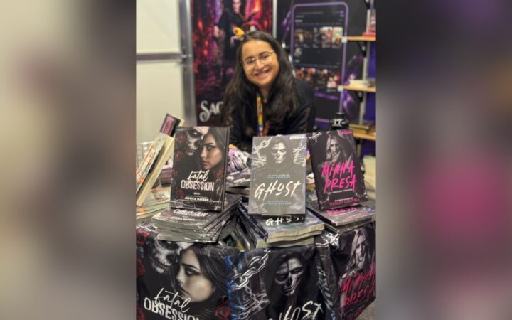 Jéssica Macedo na Bienal Internacional do Livro de São Paulo.