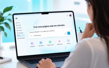 Pessoa criando o seu site a partir de um chat de inteligência artificial.